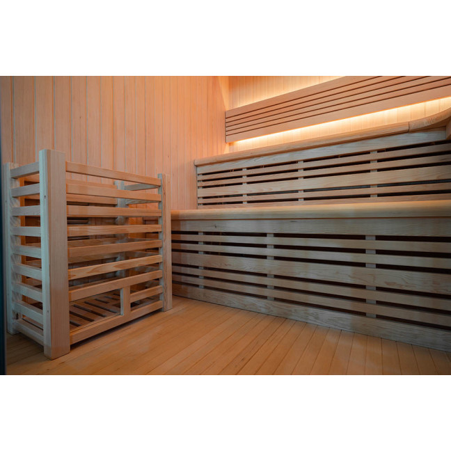 MO-SS2016H Dry sauna with HARVIA 8 kW heater | Thermo Wood | Natural Wood