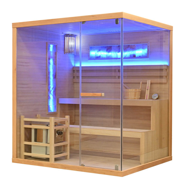 MO-TS4 LEFT Dry sauna with HARVIA 8 kW heater | Elegant Minimalism | For Family and Friends