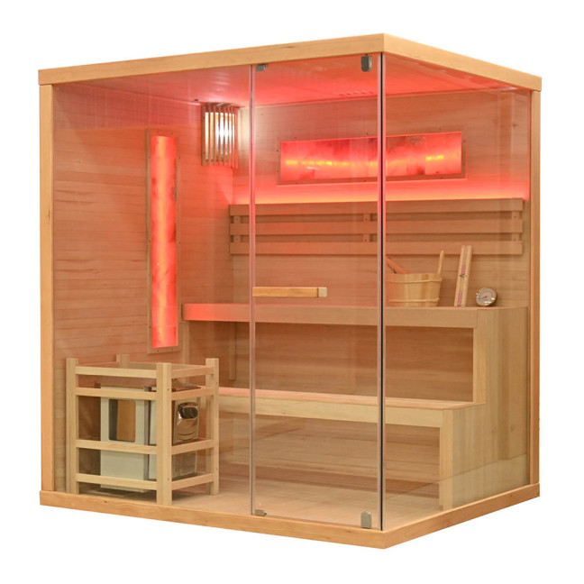 MO-TS4 LEFT Dry sauna with HARVIA 8 kW heater | Elegant Minimalism | For Family and Friends
