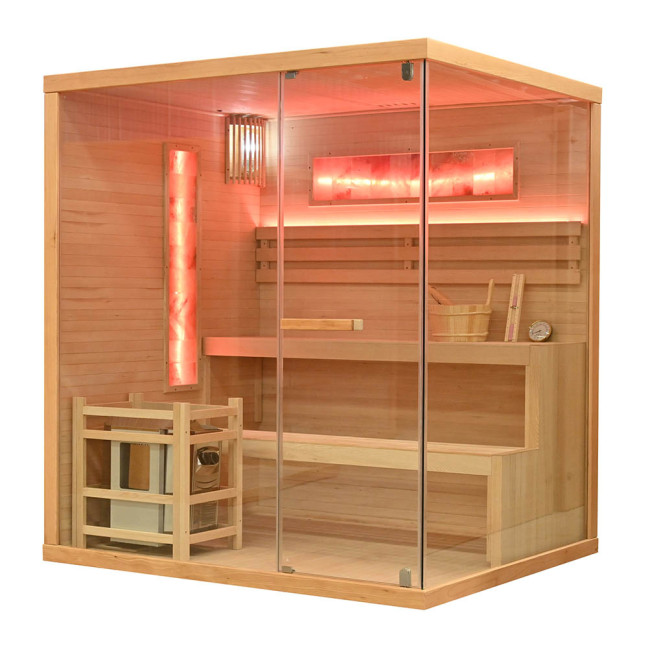 MO-TS4 LEFT Dry sauna with HARVIA 8 kW heater | Elegant Minimalism | For Family and Friends