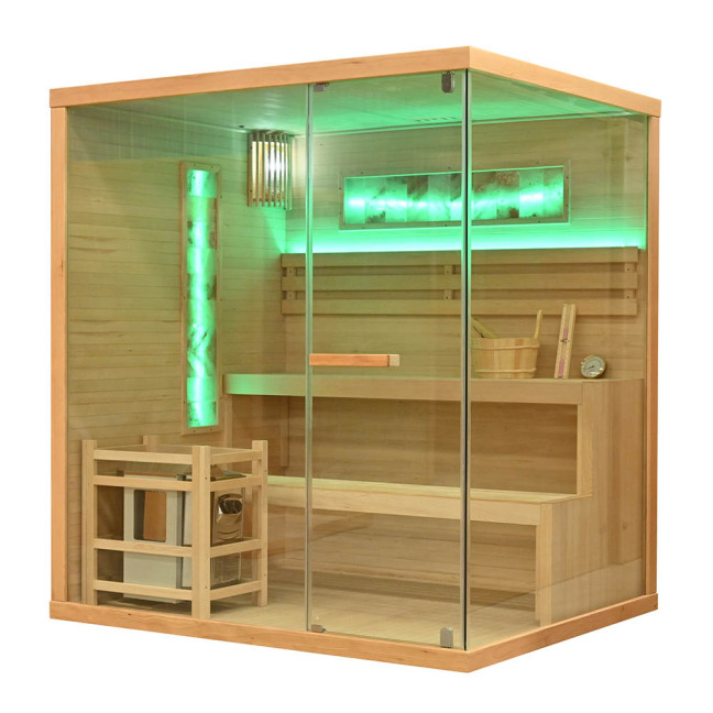 MO-TS4 LEFT Dry sauna with HARVIA 8 kW heater | Elegant Minimalism | For Family and Friends