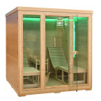 MO-TS4 Dry sauna with HARVIA 8 kW heater and loungers | Ready to Assemble | Elegant Minimalism