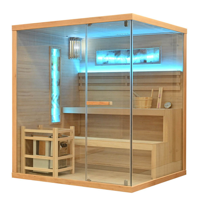 MO-TS4 LEFT Dry sauna with HARVIA 8 kW heater | Elegant Minimalism | For Family and Friends
