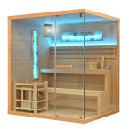 MO-TS4 LEFT Dry sauna with HARVIA 8 kW heater | Elegant Minimalism | For Family and Friends