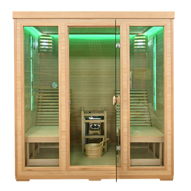 MO-TS4 Dry sauna with HARVIA 8 kW heater and loungers | Ready to Assemble | Elegant Minimalism