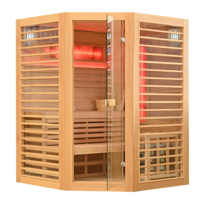 MO-TS4CB Dry sauna with HARVIA 8 kW heater | Luxury Relaxation | Panoramic Glass