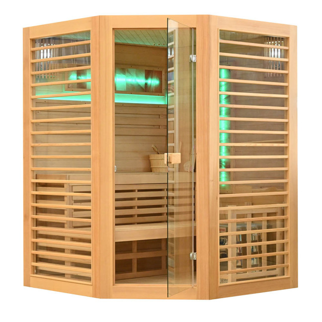 MO-TS4CB Dry sauna with HARVIA 8 kW heater | Luxury Relaxation | Panoramic Glass