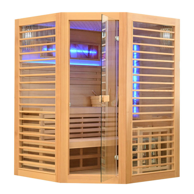 MO-TS4CB Dry sauna with HARVIA 8 kW heater | Luxury Relaxation | Panoramic Glass