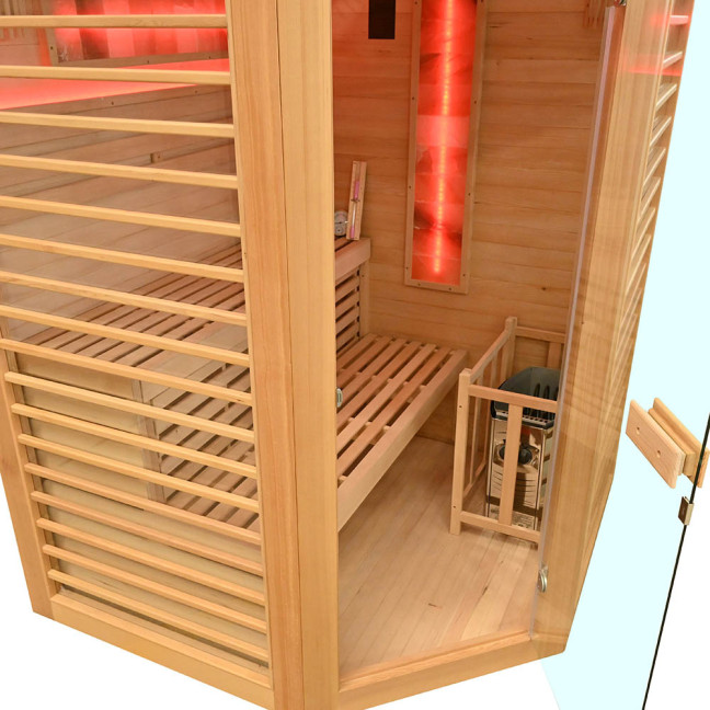 MO-TS4CB Dry sauna with HARVIA 8 kW heater | Luxury Relaxation | Panoramic Glass