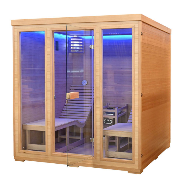 MO-TS4 Dry sauna with HARVIA 8 kW heater and loungers | Ready to Assemble | Elegant Minimalism