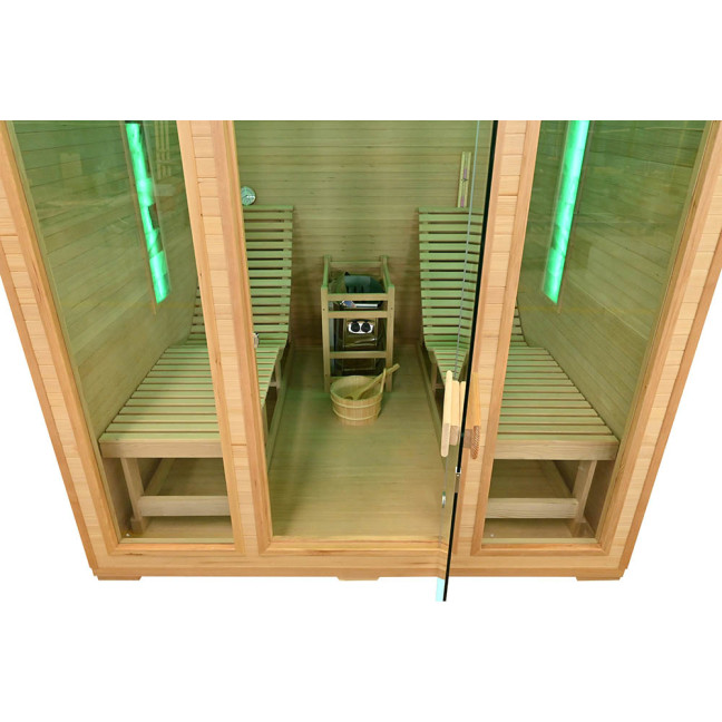 MO-TS4 Dry sauna with HARVIA 8 kW heater and loungers | Ready to Assemble | Elegant Minimalism
