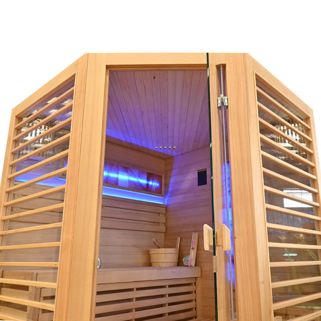 MO-TS4CB Dry sauna with HARVIA 8 kW heater | Luxury Relaxation | Panoramic Glass