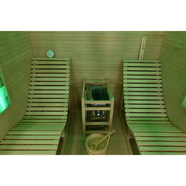 MO-TS4 Dry sauna with HARVIA 8 kW heater and loungers | Ready to Assemble | Elegant Minimalism