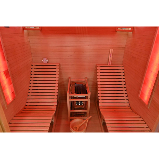 MO-TS4 Dry sauna with HARVIA 8 kW heater and loungers | Ready to Assemble | Elegant Minimalism