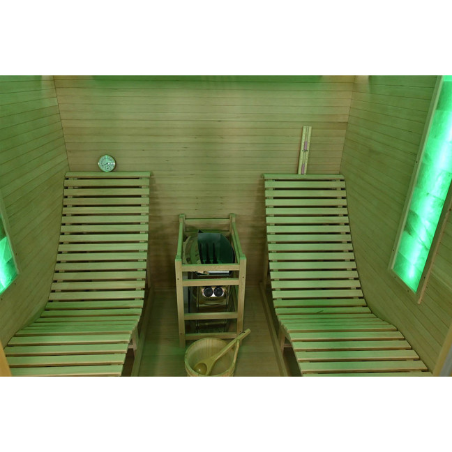 MO-TS4 Dry sauna with HARVIA 8 kW heater and loungers | Ready to Assemble | Elegant Minimalism