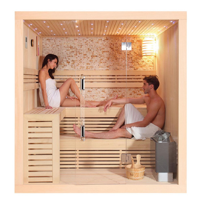 MUE-1102 Dry sauna with HARVIA 6 kW heater