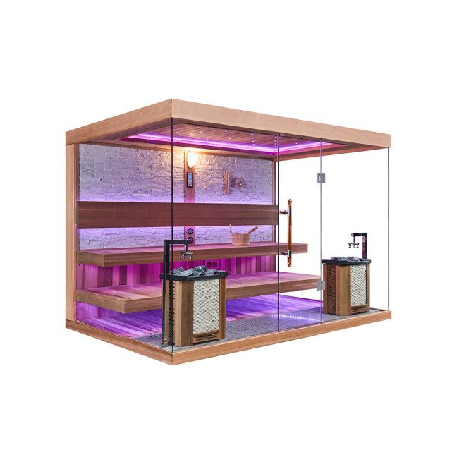 MUE-1240 Dry sauna with HARVIA 12 kW heater | Elegant Minimalism | Ready to Assemble