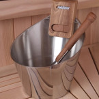 MUE-1241 Dry sauna with HARVIA 6kW heater | Natural Wood | Panoramic Glass