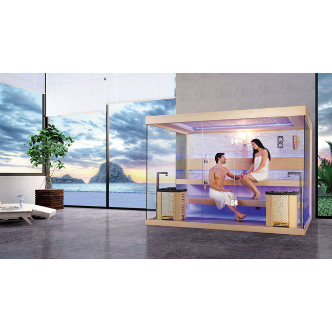 MUE-1240 Dry sauna with HARVIA 12 kW heater | Elegant Minimalism | Ready to Assemble