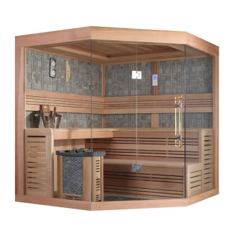 MUE-1242 Dry sauna with HARVIA 6kW heater | Modern Design | Home SPA