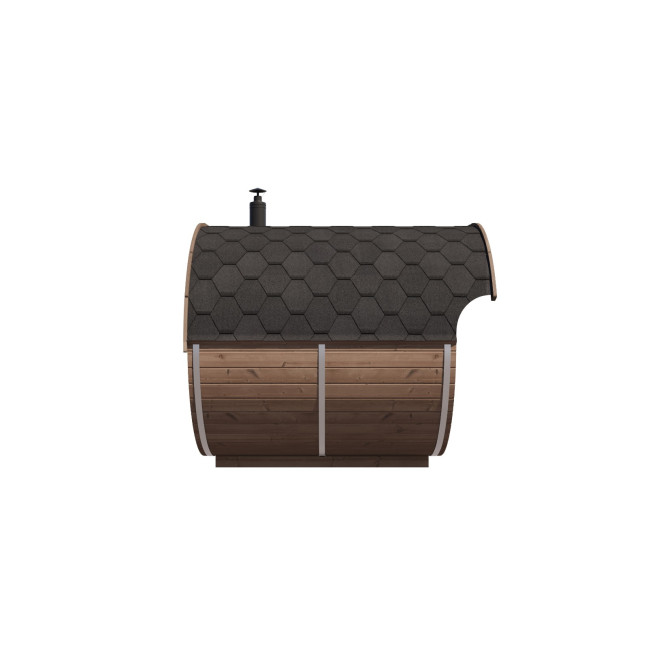 Oval Sauna Raiki Outdoor for 4 people / Electric or Wood Burning Harvia Stove / High Quality Heat Treated Scandinavian Spruce