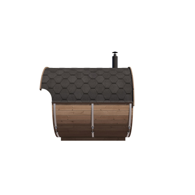 Oval Sauna Raiki Outdoor for 4 people / Electric or Wood Burning Harvia Stove / High Quality Heat Treated Scandinavian Spruce