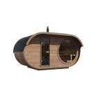 Oval Sauna Raiki Outdoor for 4 people / Electric or Wood Burning Harvia Stove / High Quality Heat Treated Scandinavian Spruce
