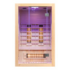 MO-EA2R Infrared sauna with Himalayan salt stones | Ready to Assemble | Natural Wood