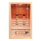 MO-EA2R Infrared sauna with Himalayan salt stones | Ready to Assemble | Natural Wood