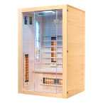 MO-EA2R Infrared sauna with Himalayan salt stones | Ready to Assemble | Natural Wood