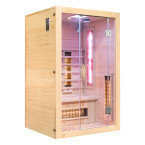 MO-EA2R Infrared sauna with Himalayan salt stones | Ready to Assemble | Natural Wood