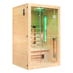 MO-EA2R Infrared sauna with Himalayan salt stones | Ready to Assemble | Natural Wood