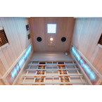 MO-EA2R Infrared sauna with Himalayan salt stones | Ready to Assemble | Natural Wood
