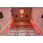MO-EA2R Infrared sauna with Himalayan salt stones | Ready to Assemble | Natural Wood
