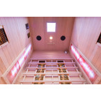 MO-EA2R Infrared sauna with Himalayan salt stones | Ready to Assemble | Natural Wood