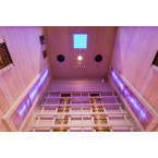 MO-EA2R Infrared sauna with Himalayan salt stones | Ready to Assemble | Natural Wood