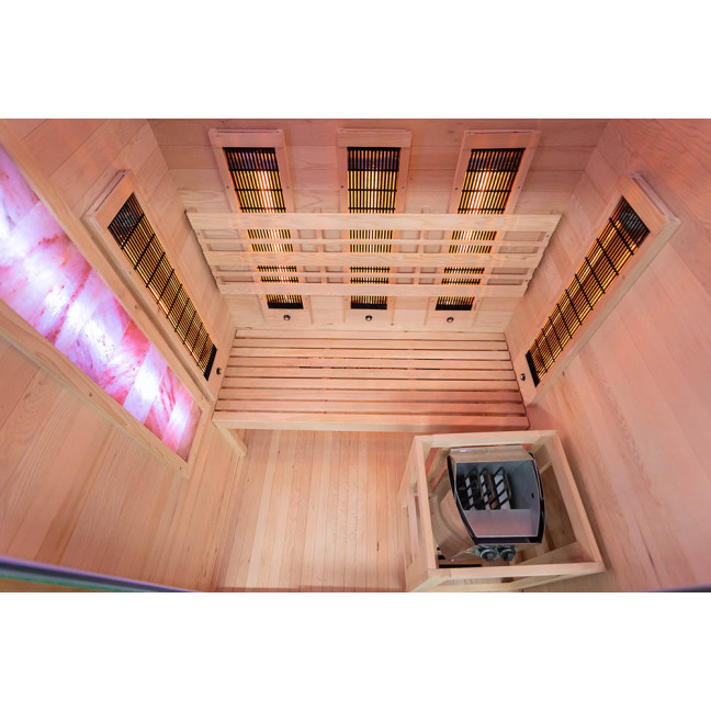 MO-EA2R-M COMBO Infrared/Finnish sauna with HARVIA 3.5 kW heater and salt stone | For Family and Friends | Thermo Wood