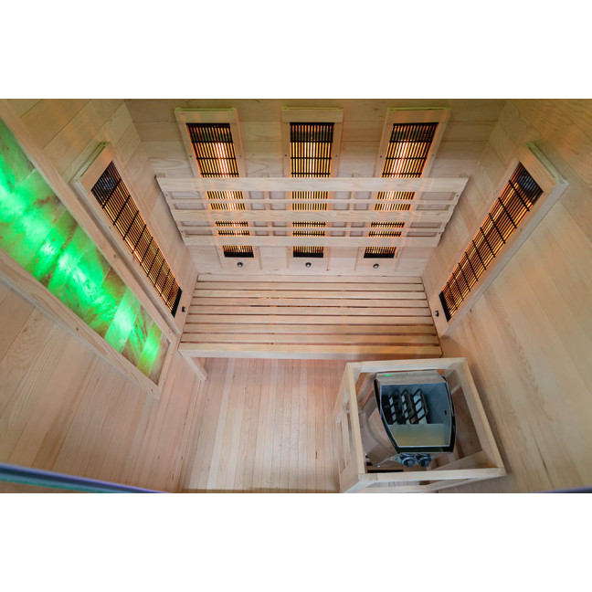 MO-EA2R-M COMBO Infrared/Finnish sauna with HARVIA 3.5 kW heater and salt stone | For Family and Friends | Thermo Wood