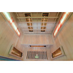 MO-EA2R Infrared sauna with Himalayan salt stones | Ready to Assemble | Natural Wood