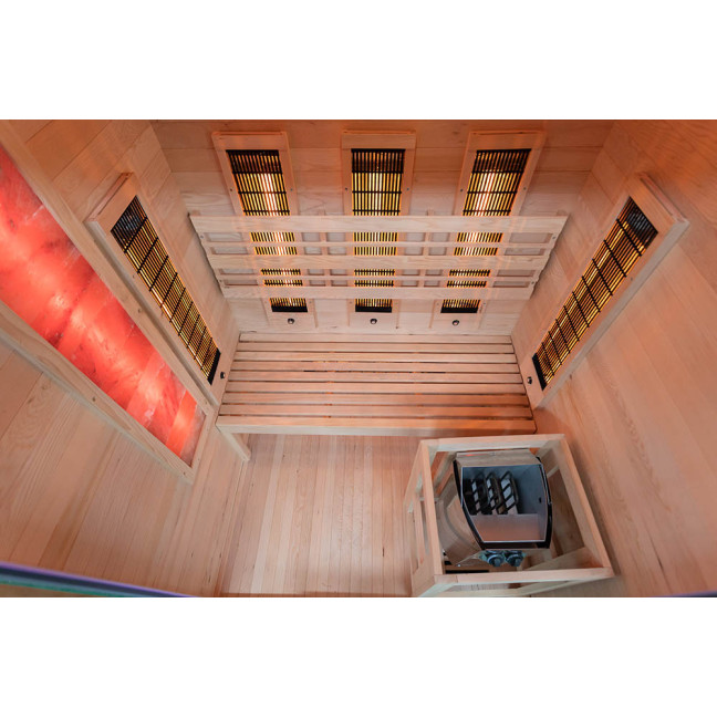 MO-EA2R-M COMBO Infrared/Finnish sauna with HARVIA 3.5 kW heater and salt stone | For Family and Friends | Thermo Wood