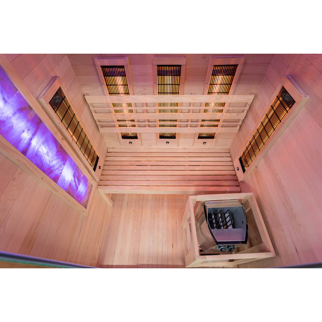 MO-EA2R-M COMBO Infrared/Finnish sauna with HARVIA 3.5 kW heater and salt stone | For Family and Friends | Thermo Wood