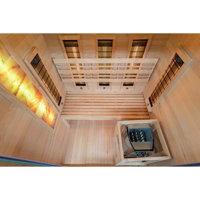 MO-EA2R-M COMBO Infrared/Finnish sauna with HARVIA 3.5 kW heater and salt stone | For Family and Friends | Thermo Wood