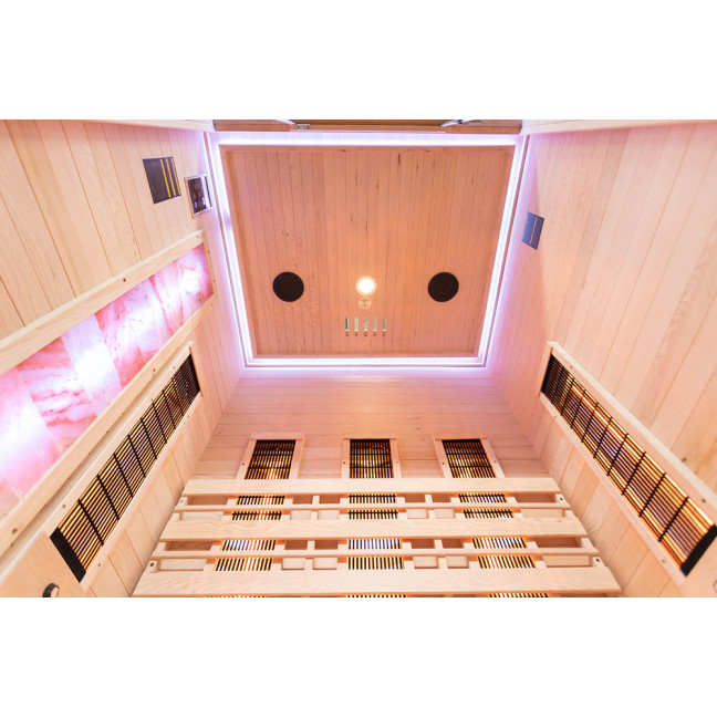 MO-EA2R-M COMBO Infrared/Finnish sauna with HARVIA 3.5 kW heater and salt stone | For Family and Friends | Thermo Wood