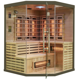 MO-EA3CR GREY Infrared Sauna | Wellness | Relax | SPA | Panoramic Glass | Natural Wood