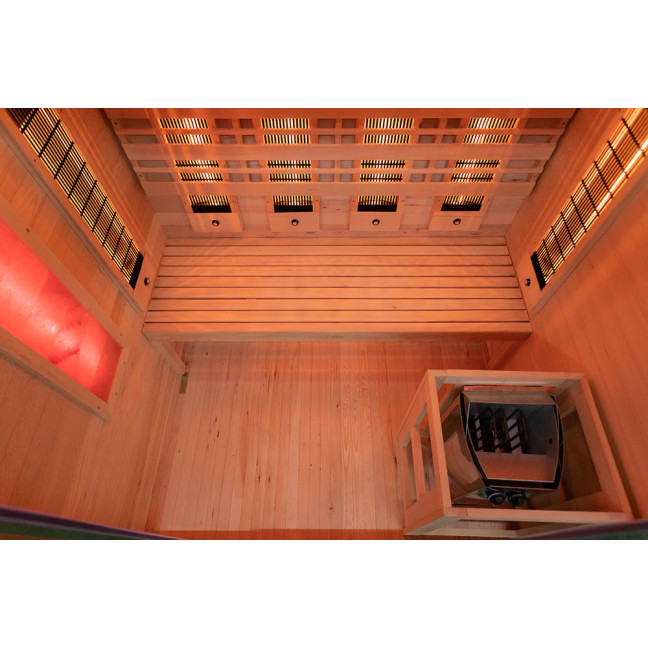 MO-EA3R-M COMBO Infrared/Finnish sauna with HARVIA 4.5 kW heater and salt stonez | Home SPA | Panoramic Glass