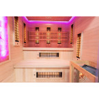 MO-EA4R-M COMBO Infrared/Finnish sauna with HARVIA 8 kW heater and salt stone | Modern Design | Thermo Wood