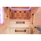MO-EA4R-M COMBO Infrared/Finnish sauna with HARVIA 8 kW heater and salt stone | Modern Design | Thermo Wood