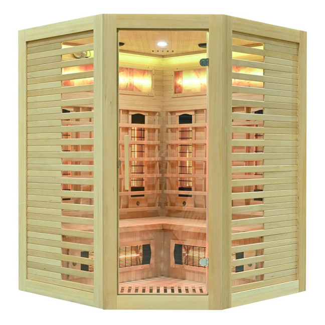 MO-RL3CS Infrared Sauna with Salt Stone | Wellness | Relax | SPA | For Family and Friends | Scandinavian Style