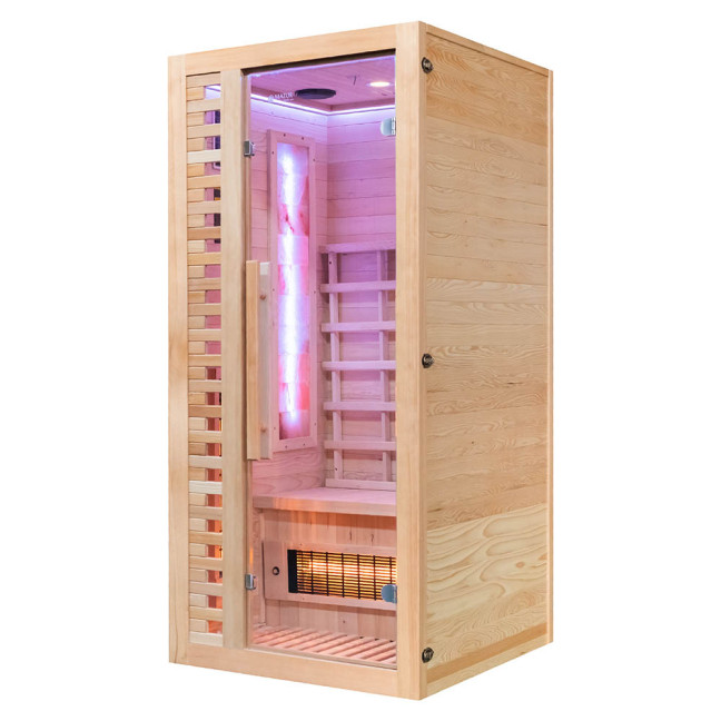 MO-C1ST Infrared sauna with salt stone + tourmalines | Natural Wood | Elegant Minimalism
