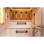 MO-EA4R-M COMBO Infrared/Finnish sauna with HARVIA 8 kW heater and salt stone | Modern Design | Thermo Wood